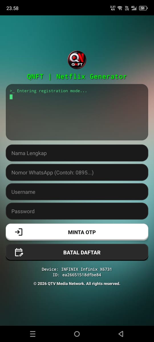 Daftar Screen
