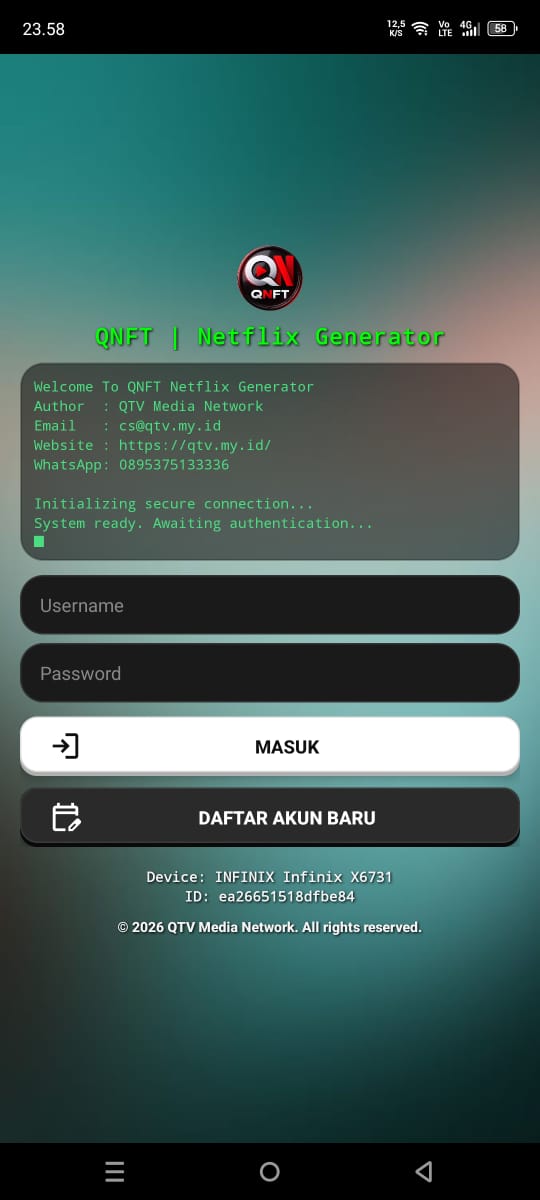 Login Screen